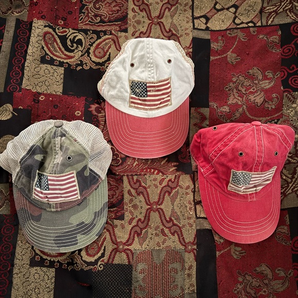Polo Ralph Lauren Other - Polo Ralph Lauren USA Patchwork/Americana/Camo Adjustable Mesh Caps/Hats
